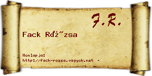 Fack Rózsa névjegykártya