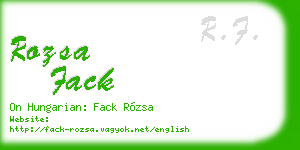 rozsa fack business card